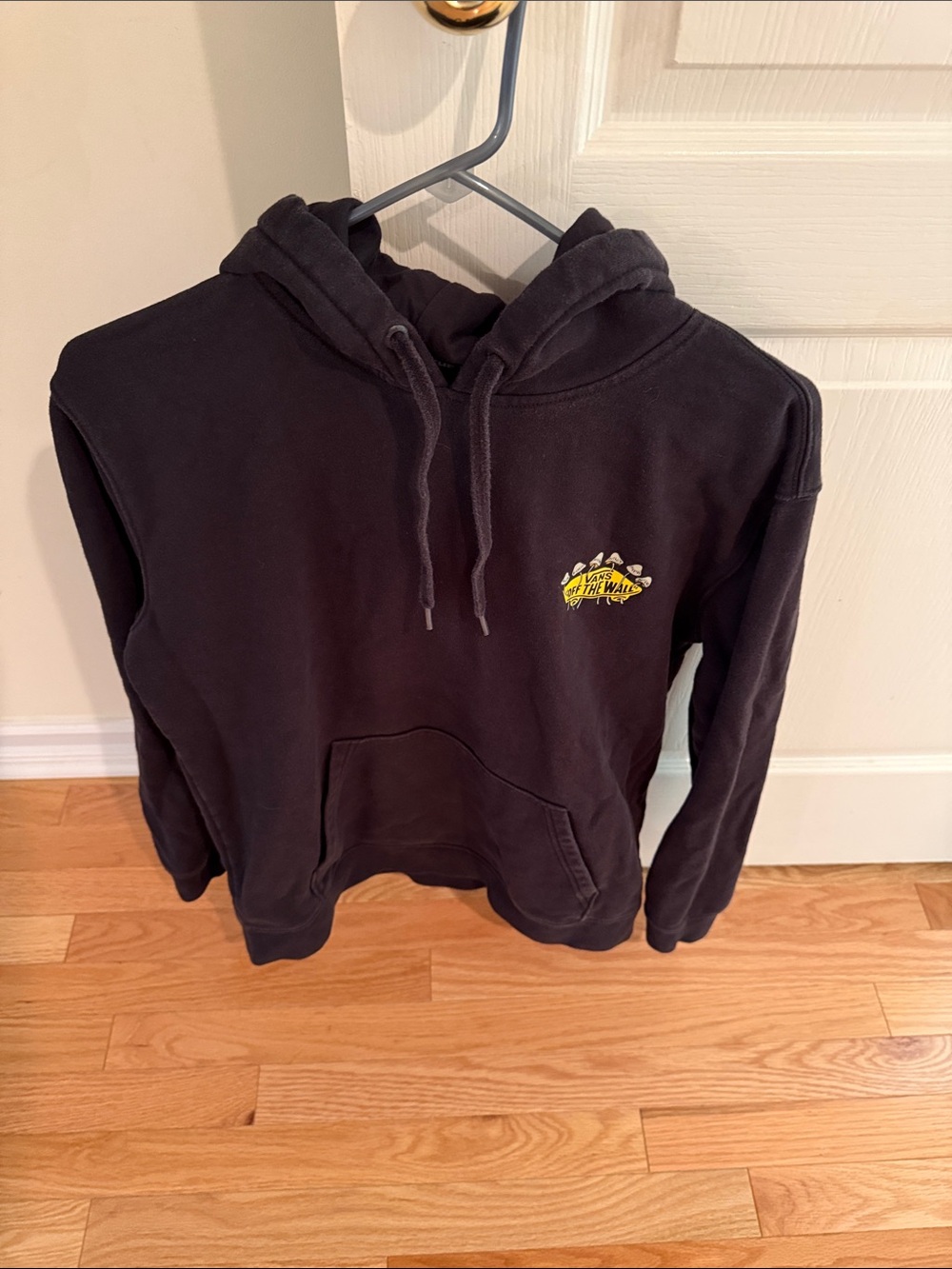 Vans Black Hoodie with Small Yellow Chest Logo